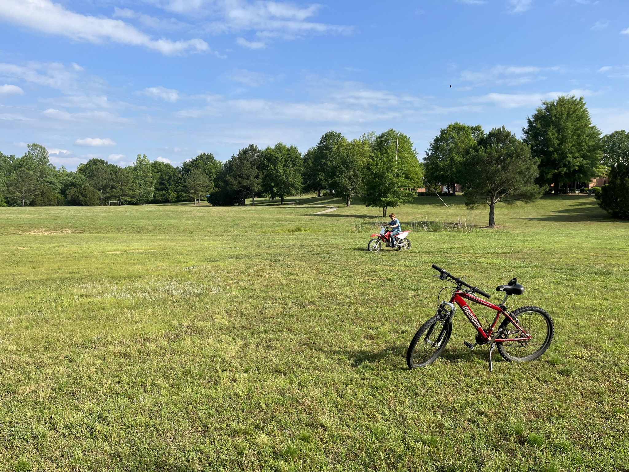 Michael learning to ride CRF80F