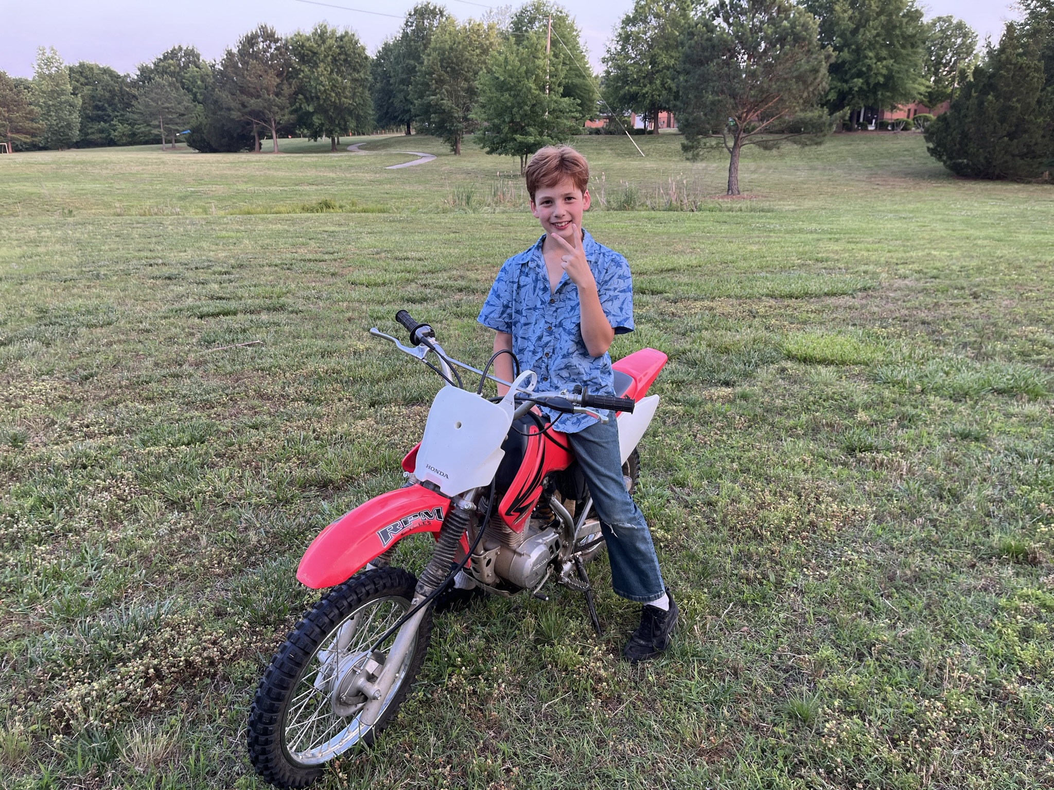 Michael learning to ride