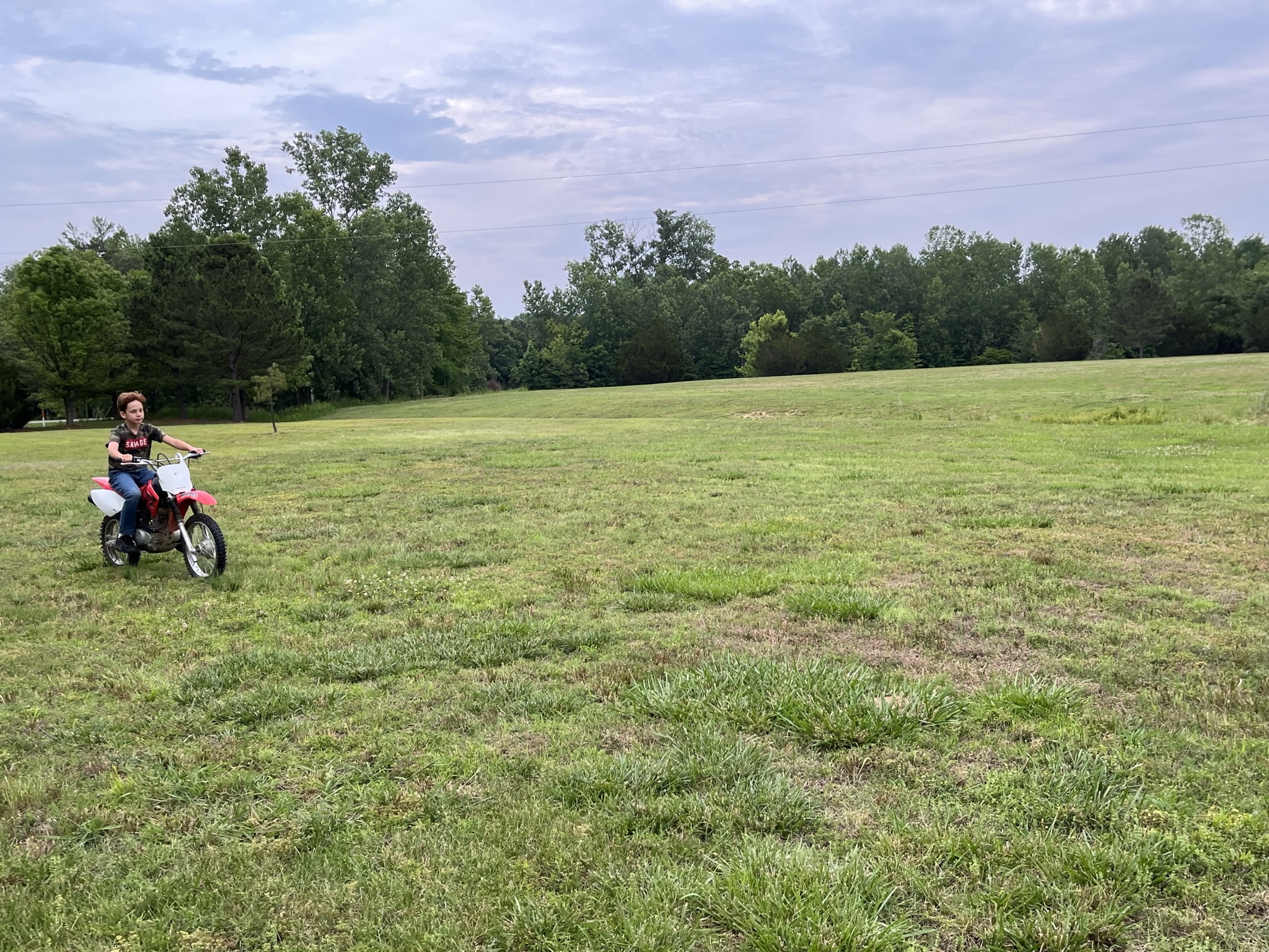 Michael learning to ride CRF80F