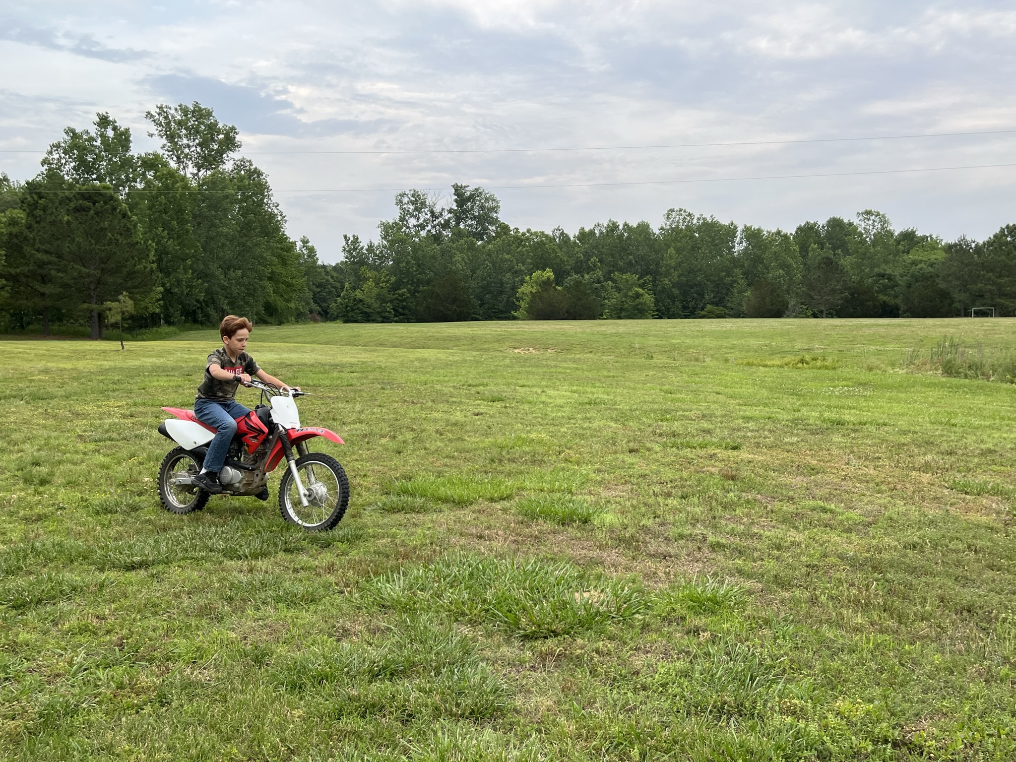 Michael learning to ride CRF80F