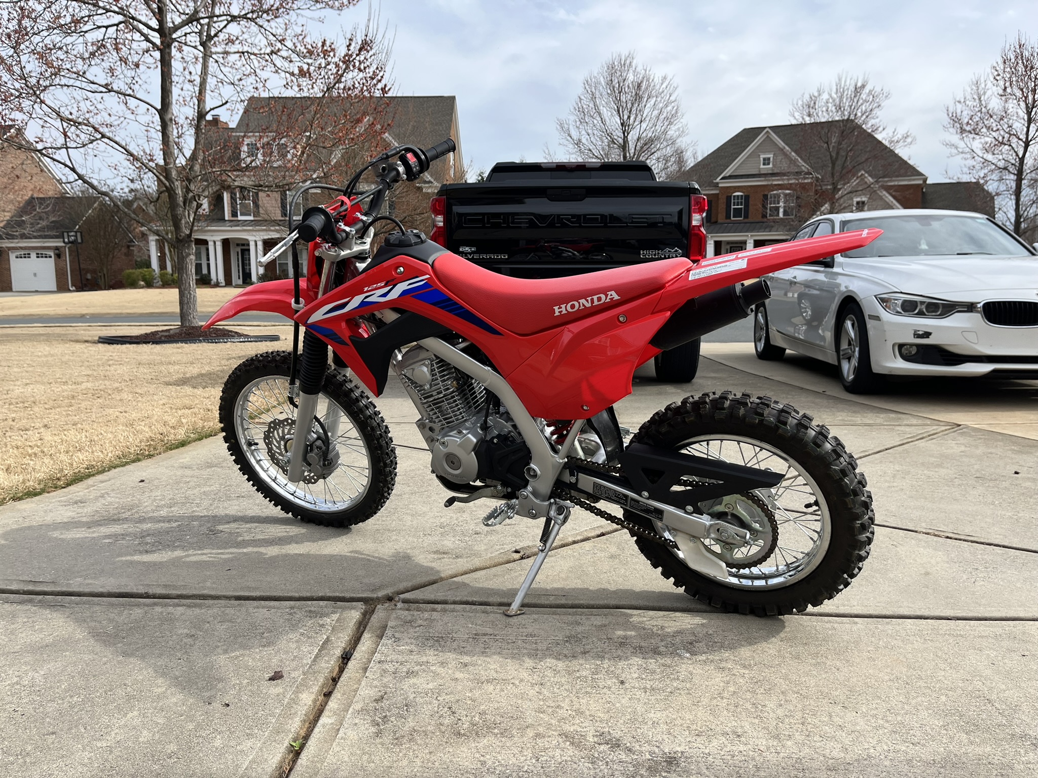 New Honda CRF on driveway