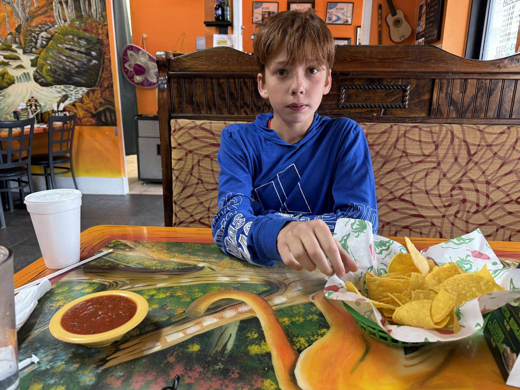 Michael at Mexican restaurant